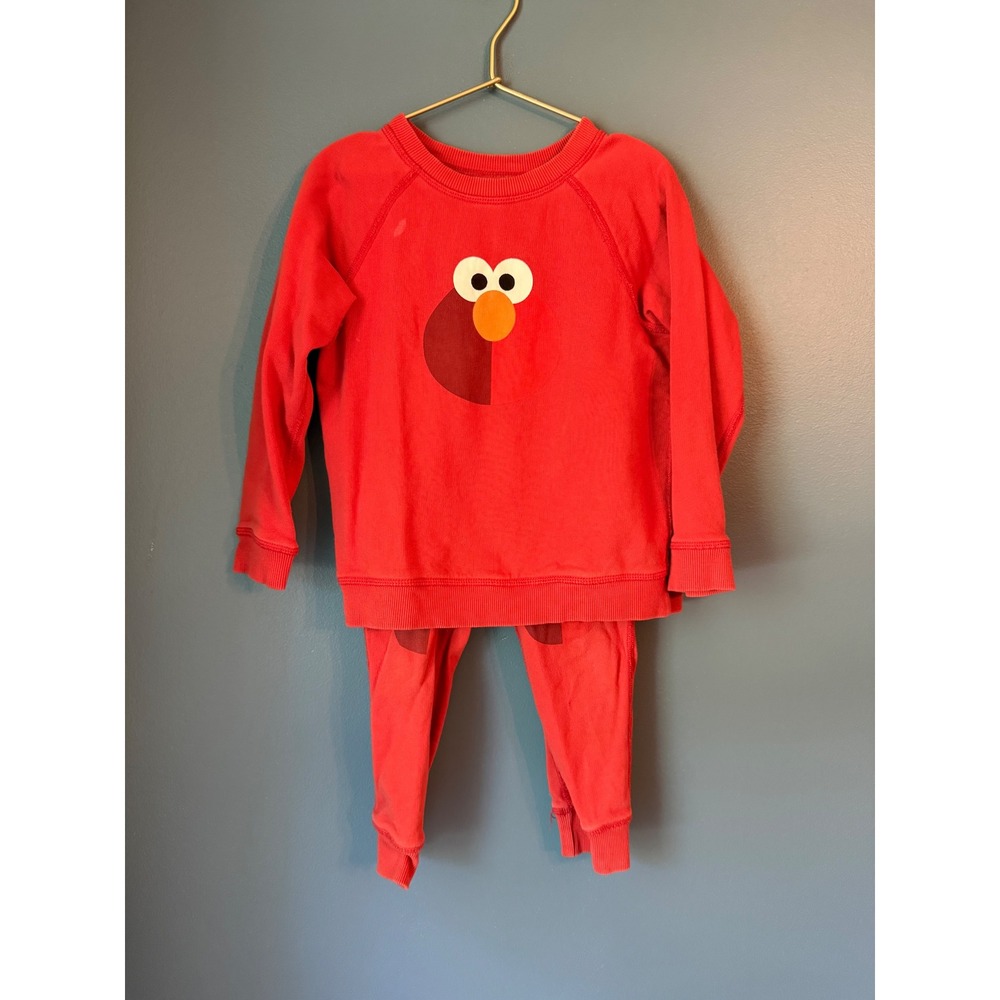 Hanna Andersson Sesame Street Elmo Sweatshirt and Jogger Set Red Kids US 4